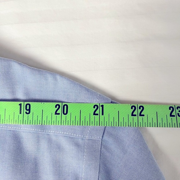 Men's Brooks Brothers Long Sleeve Button Down Polo Shirt Blue Size 17 1/2-4/5 - Picture 11 of 11